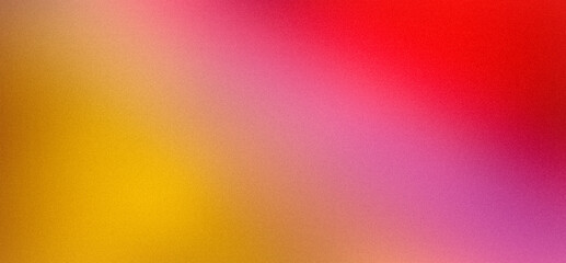 Yellow red pink orange abstract background for desktop. Blurred color gradient, ombre. Defocused, colorful, multicolored, mix, rainbow, bright, fun. Coarse, grainy. Banner and template for designer