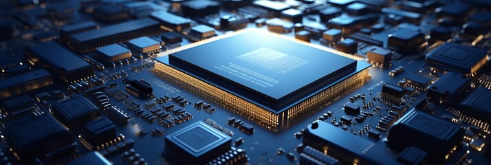 Advanced Processor during Production at Semiconductor Foundry in Bright Environment. - obrazy, fototapety, plakaty