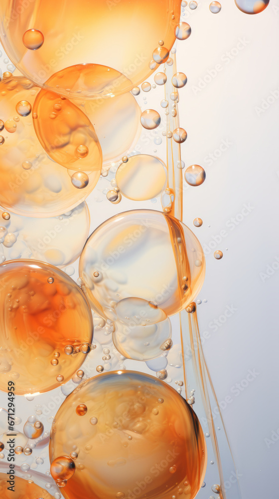 Poster a bunch of bubbles floating in the air