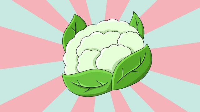 Animated cauliflower icon with a rotating background