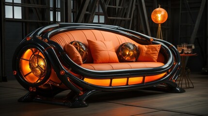 A luxurious sofa in the style of crafted.UHD wallpaper