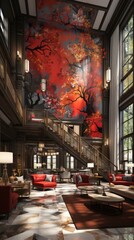 Obraz premium Luxurious living room UHD wallpaper