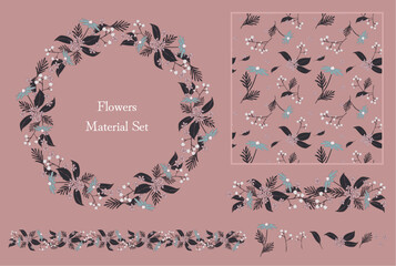 flowers material set