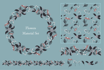 flowers material set