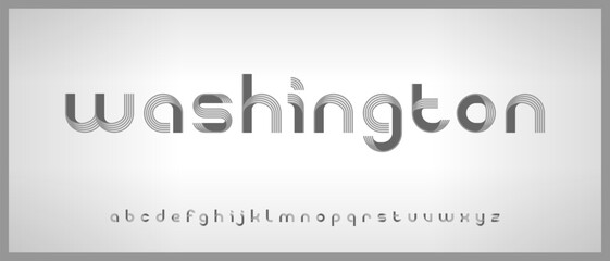 Modern elegant line alphabet with urban style template
