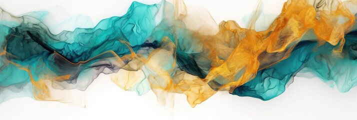 Abstract watercolor artwork mixed with buzzy geometric shapes for background of social media banner generative AI image