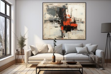 Grunge abstract painting distressed canvas textured