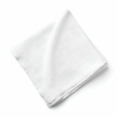 Pristine Elegance: White Cotton Napkin Isolated on a White Backdrop. Generative ai