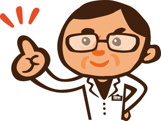 指差しする医者のイラスト