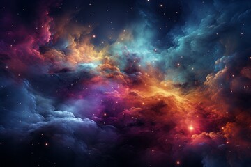 Naklejka premium Soothing depiction of cosmic wonder, abstract, Generative AI