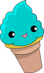 A cute blue ice cream
