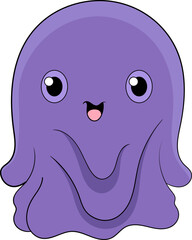 A cute purple ice cream