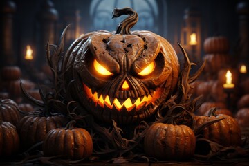 Halloween text effect on a pumpkin background spooky