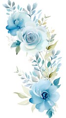 Obraz premium Blue flowers frame with room for text copy.