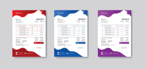 Vector corporate business professional flat design sales invoice design template for your business