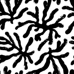 Vector abstract contemporary seamless pattern with algae and corals.