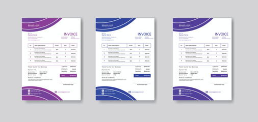 Vector corporate business professional flat design sales invoice design template for your business