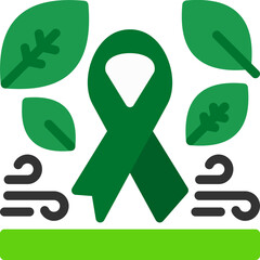 Green awareness ribbon Icon