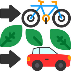 Green transportation options Icon
