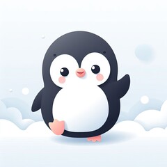Illustration cute penguin design character AI Generative