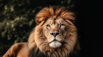 African male lion headshot looking into camera