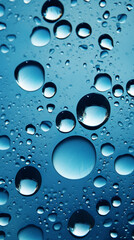 Drops of water on a blue surface