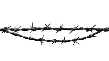 Barbed wire on transparent p - obrazy, fototapety, plakaty