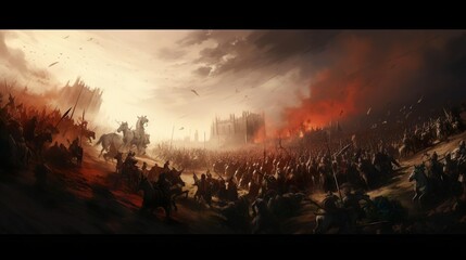The pressure of the army ancient war scenes digital
