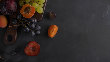 Grapes, apricots and plums