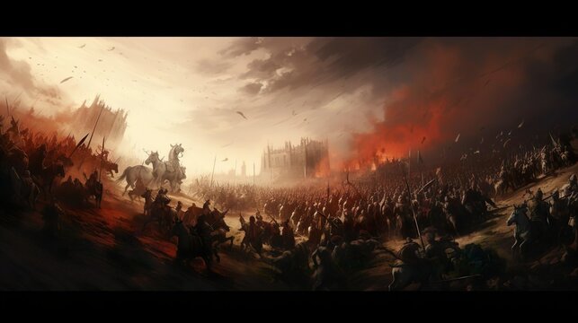 The pressure of the army ancient war scenes digital