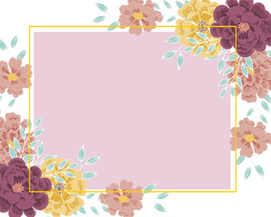 Hand Drawn Rose and Wild Flower Border