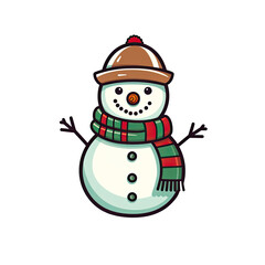 illustration cute snowman design character AI Generative