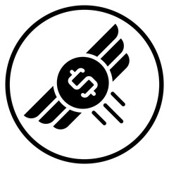 flying money glyph icon