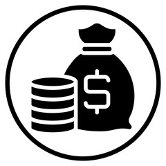 money bag glyph icon