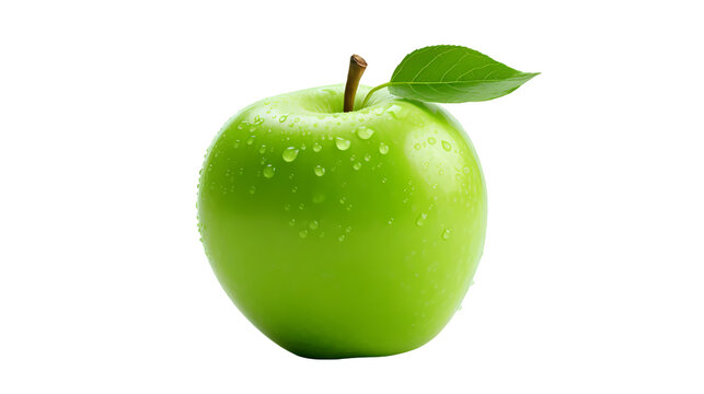 Green apple on transparent background