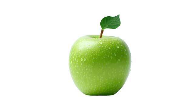 Green apple on transparent background