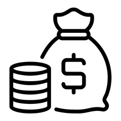 money bag line icon