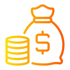 money bag gradient icon