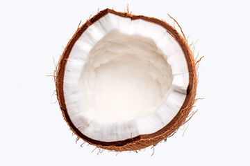 Coconut with isolated white background, ready to be used in fresh and healthy food designs.