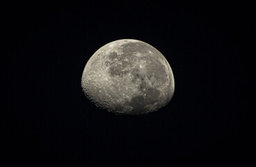 Moon Closeup Showing the Details of Lunar Surface. Horizontal Image