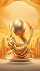 Shimmering Golden Trophy of Victory and Triumph, Celebrating the Unwavering Spirit of the Ultimate Champions and Conquerors