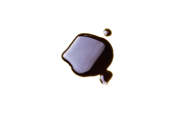 Drops of old engine oil isolated on white background