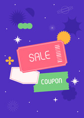 Vector illustration of discount coupons.