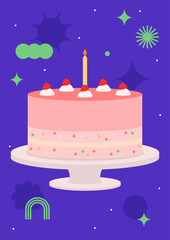 Vector illustration of a cake.