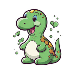 Naklejka premium Design illustration cute dinosaur AI Generative