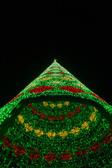 Christmas tree made of light bulbs