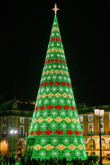 Christmas tree made of light bulbs