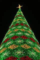 Christmas tree made of light bulbs