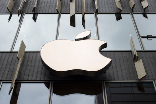 Tokyo, Japan - June 15, 2023: Apple logo is seen at the Apple Ginza Store in Tokyo, Japan. Apple, Inc. is an American multinational technology company headquartered in Cupertino, California.