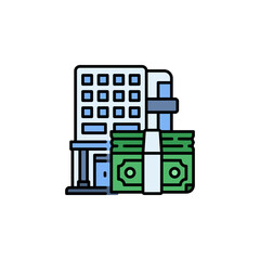 buy apartment vector icon. real estate icon filled line style. perfect use for logo, presentation, website, and more. modern icon design color line style